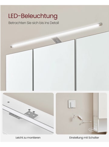 Songmics Bad-Spiegelschrank in Weiß - (B)70 x (H)70 x (T)16 cm