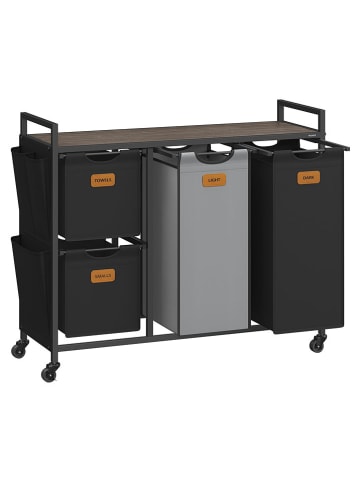 Songmics Wasmand lichtgrijs/zwart - (B)98,6 x (H)80,5 x (D)33 cm