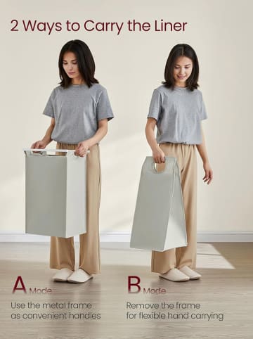 Songmics Wäschekorb in Hellgrau/ Weiß - (B)116 x (H)72 x (T)33 cm