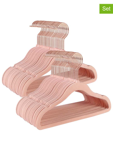 Songmics 50-delige set: kinderkledinghangers lichtroze/roségoudkleurig - (B)30x(H)20,5cm