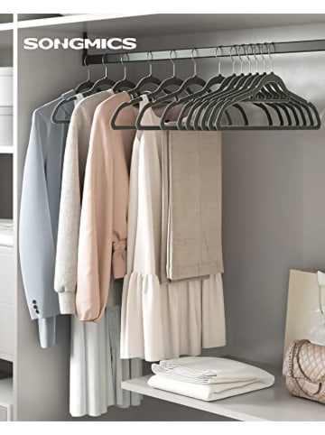 Songmics Wieszaki (20 szt.) w kolorze srebrno-jasnoszarym na ubrania - 43,5 x 22,5 cm