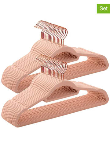 Songmics 50-delige set: kledinghangers lichtroze/roségoudkleurig - (B)43,5 x (H)22,5 cm