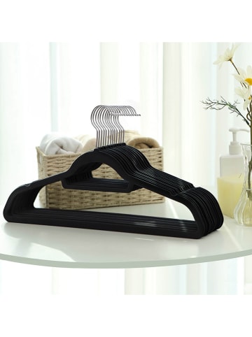 Songmics Wieszaki (50 szt.) w kolorze srebrno-czarnym na ubrania - 43,5 x 22,5 cm