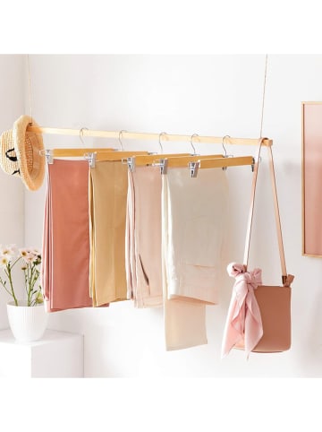 Songmics 8-delige set: kledinghangers lichtbruin/zilverkleurig - (B)34 x (H)12,5 cm