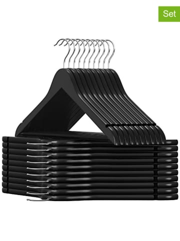 Songmics 20er-Set: Kleiderbügel in Schwarz/ Silber - (B)44,5 x (H)23 cm