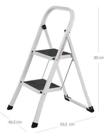 Songmics Drabina w kolorze srebrno-czarnym - 44,5 x 86,5 x 63,5 cm
