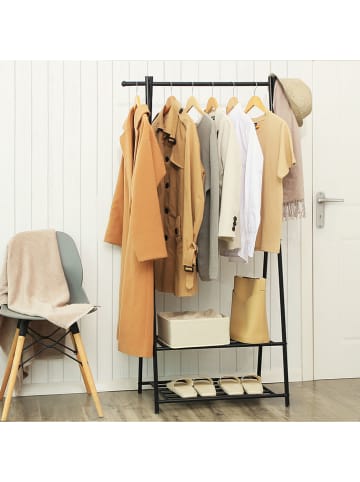 Songmics Kleiderständer in Schwarz - (B)87,8 x (H)155,7 x (T)41,6 cm