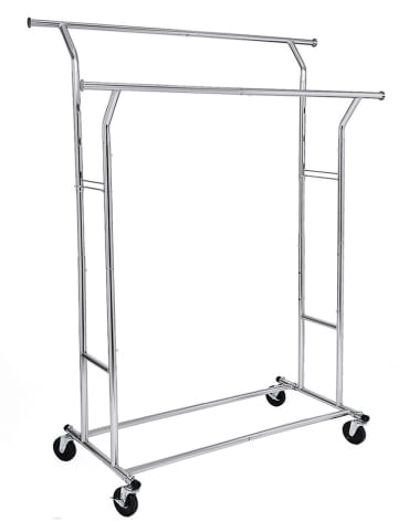 Songmics Garderoba stojąca w kolorze srebrnym - 129 x 148 x 55 cm