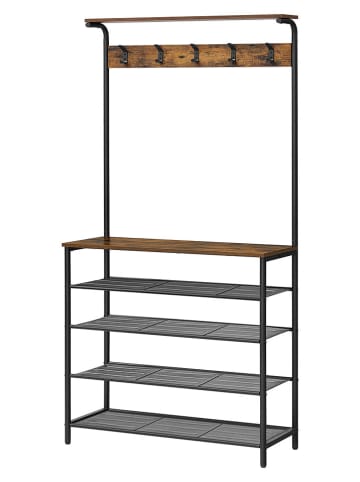 Songmics Staande kapstok bruin/zwart - (B)80 x (H)183,5 x (D)31,5 cm