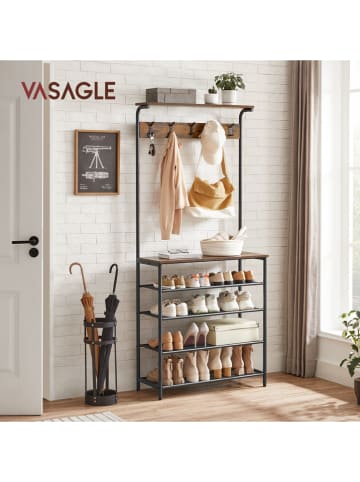 Songmics Standgarderobe in Braun/ Schwarz - (B)80 x (H)183,5 x (T)31,5 cm