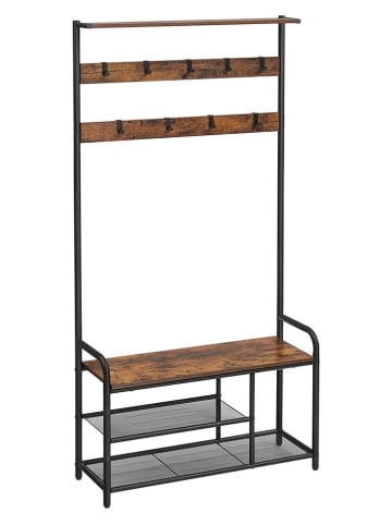 Songmics Garderoba stojąca w kolorze brązowo-czarnym - 85 x 180 x 30 cm