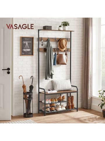 Songmics Garderoba stojąca w kolorze brązowo-czarnym - 85 x 180 x 30 cm