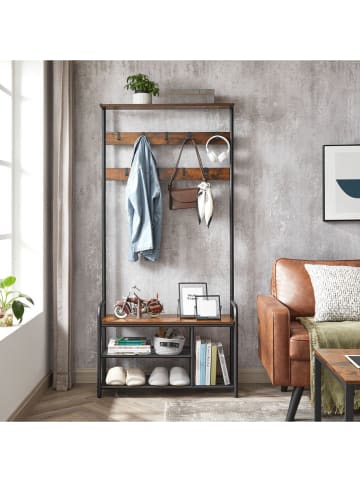 Songmics Staande kapstok bruin/zwart - (B)85 x (H)180 x (D)30 cm