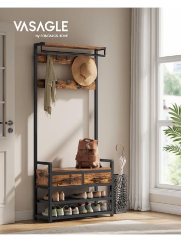 Songmics Staande kapstok bruin/zwart - (B)80 x (H)181 x (D)30 cm