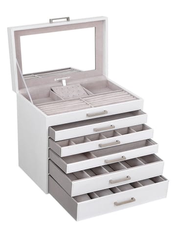 Songmics Szkatułka w kolorze białym na zegarki - 30 x 31 x 21 cm