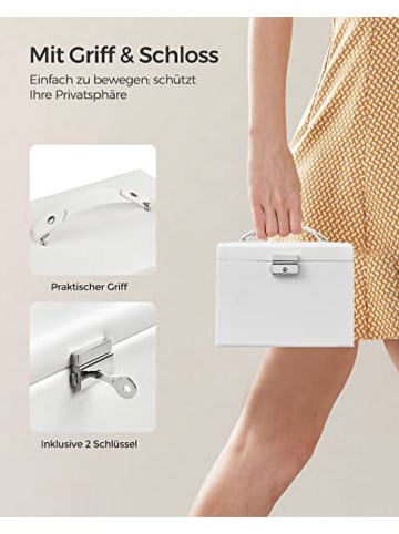 Songmics Sieradenkastje wit/beige - (B)17,7 x (H)13,5 x (D)13,8 cm