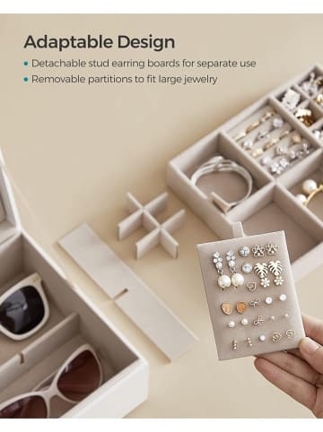 Songmics Szkatułka w kolorze białym - 24 x 11 x 20,5 cm