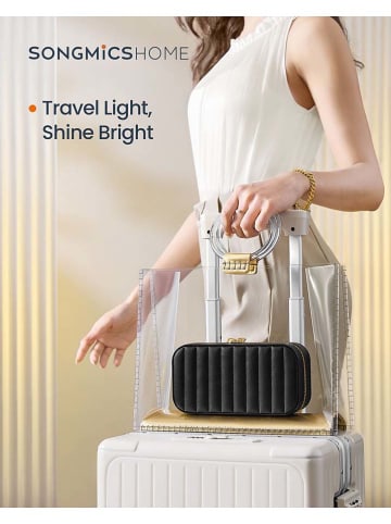 Songmics Szkatułka w kolorze czarnym na biżuterię - 20,5 x 6 x 10,5 cm