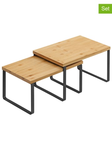 Songmics Regały (2 szt.) w kolorze jasnobrązowo-czarnym na przyprawy