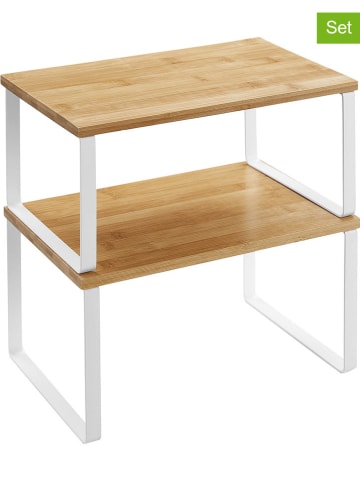 Songmics 2er-Set: Gewürzregale in Weiß/ Hellbraun