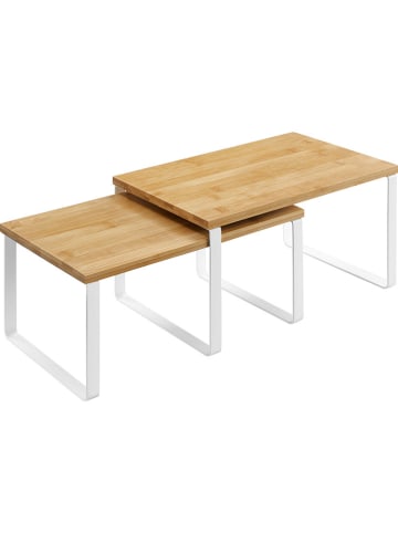 Songmics 2-delige set: kruidenrekken wit/lichtbruin