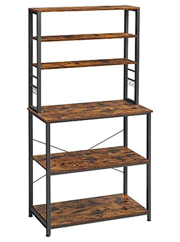 Songmics Küchenregal in Schwarz/ Braun - (B)80 x (H)167 x (T)40 cm