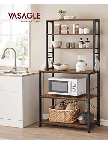 Songmics Regał kuchenny w kolorze brązowo-czarnym - 80 x 167 x 40 cm