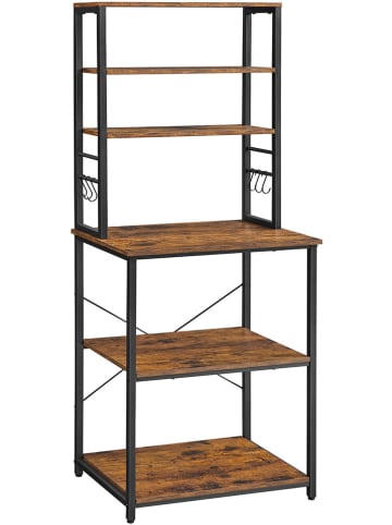 Songmics Keukenkast bruin/zwart - (B)60 x (H)167 x (D)40 cm