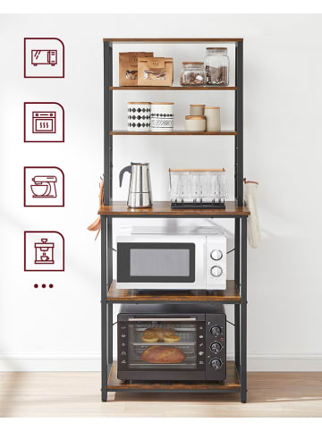 Songmics Keukenkast bruin/zwart - (B)60 x (H)167 x (D)40 cm