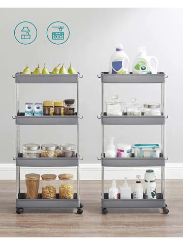 Songmics Küchenwagen in Hellgrau/ Silber - (B)40 x (H)88 x (T)12,5 cm