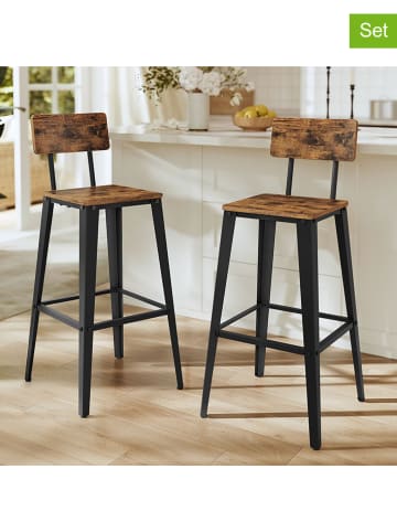 Songmics 2er-Set: Barstühle in Braun - (H)102,2 cm