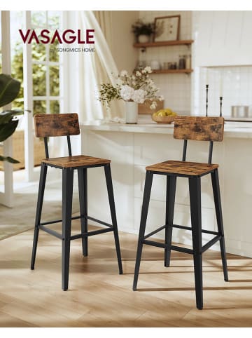 Songmics Krzesła barowe (2 szt.) w kolorze brązowym - wys. 102,2 cm