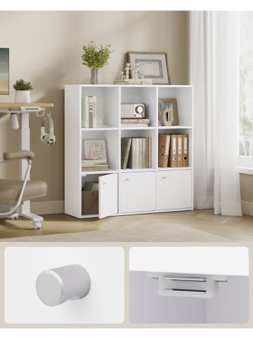 Songmics Regał w kolorze białym na książki - 97,5 x 97,5 x 29 cm