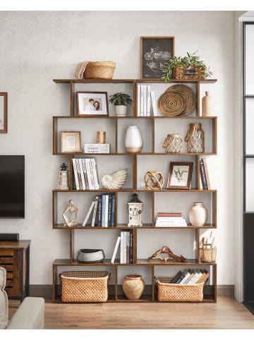 Songmics Regał w kolorze brązowym na książki - 70 x 191,6 x 24 cm