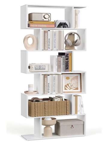 Songmics Bücherregal in Weiß - (B)70 x (H)191,6 x (T)24 cm