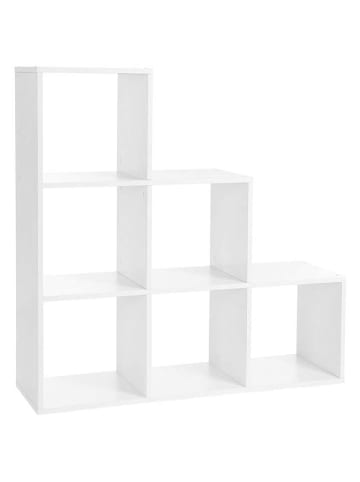 Songmics Bücherregal in Weiß - (B)97,5 x (H)97,5 x (T)29 cm
