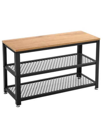 Songmics Regał w kolorze czarno-jasnobrązowym na buty - 73 x 45 x 30 cm