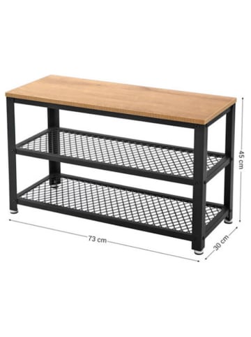 Songmics Schoenenkast lichtbruin/zwart - (B)73 x (H)45 x (D)30 cm