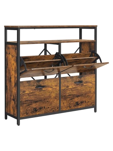 Songmics Schoenenkast bruin/zwart - (B)98 x (H)95 x (D)30 cm