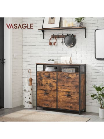 Songmics Schoenenkast bruin/zwart - (B)98 x (H)95 x (D)30 cm