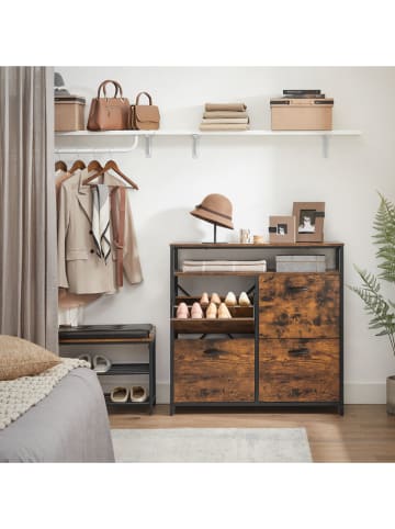 Songmics Regał w kolorze czarno-brązowym na buty - 98 x 95 x 30 cm