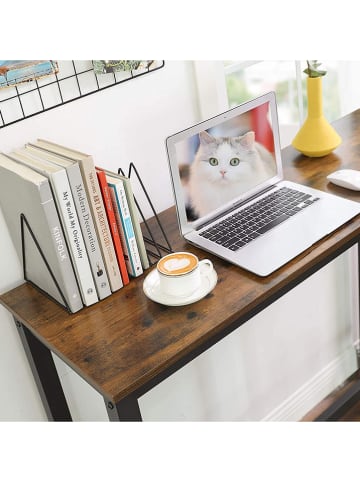 Songmics Stolik barowy w kolorze brązowo-czarnym - 120 x 100 x 40 cm