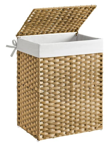 Songmics Wäschekorb in Hellbraun/ Weiß - (B)46 x (H)60 x (T)33 cm