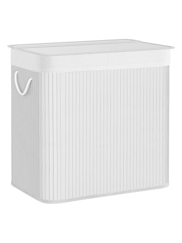 Songmics Kosz w kolorze biało-beżowym na pranie - 60 x 61 x 40 cm