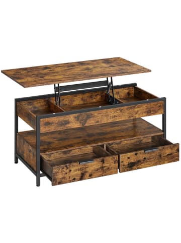 Songmics Salontafel lichtbruin/zwart - (B)100 x (H)48 x (D)50 cm