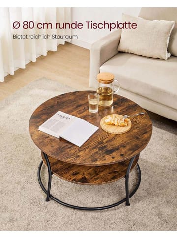 Songmics Couchtisch in Braun/ Schwarz - (H)45 x Ø 80 cm