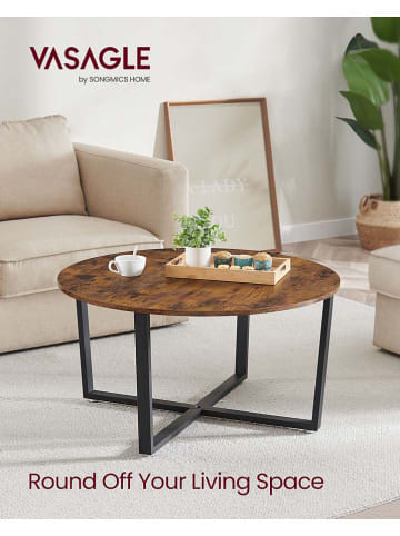 Songmics Stolik w kolorze brązowo-czarnym - wys. 47 x Ø 88 cm