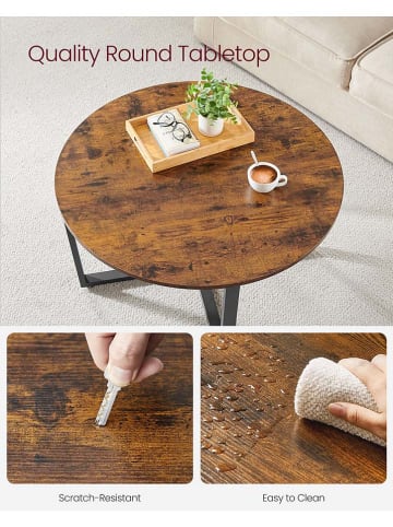 Songmics Salontafel zwart/bruin - (H)47 x Ø 88 cm