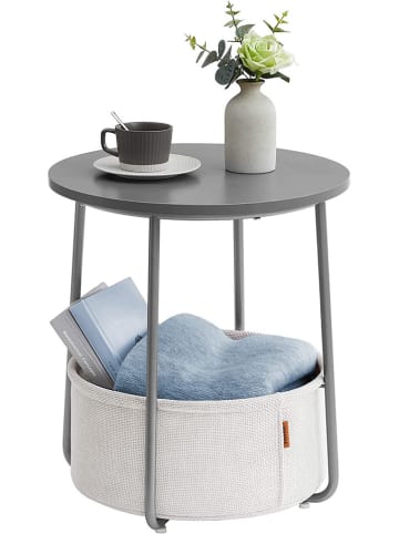 Songmics Stolik w kolorze biało-jasnoszarym - wys. 50 x Ø 45 cm