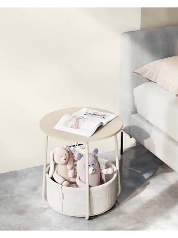 Songmics Bijzettafel crème - (H)50 x Ø 45 cm